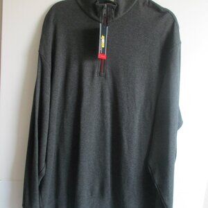 Roundtree & Yorke Size XXL Long Sleeve Pullover 3/4 Zip Cotton Shirt